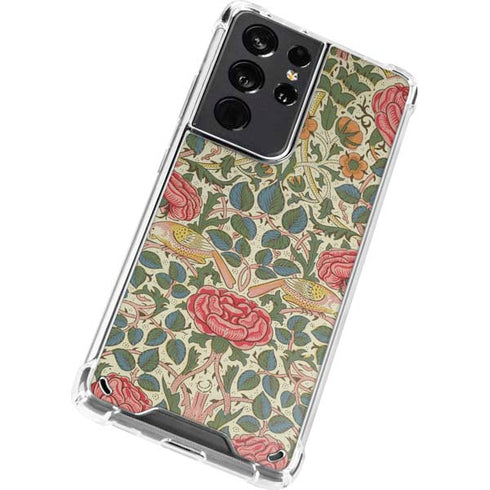 William Morris Rose Galaxy S21 Ultra 5G Clear Case